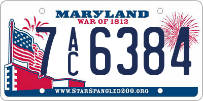 MD license plate 7AC6384