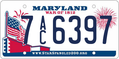 MD license plate 7AC6397