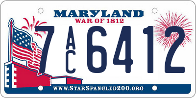 MD license plate 7AC6412