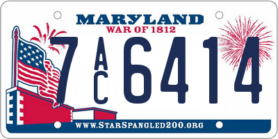 MD license plate 7AC6414