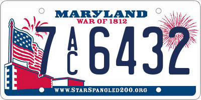 MD license plate 7AC6432