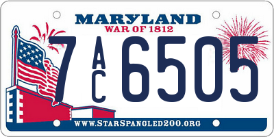 MD license plate 7AC6505