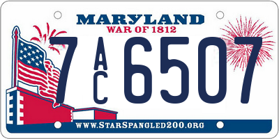 MD license plate 7AC6507