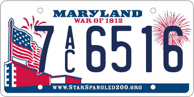 MD license plate 7AC6516