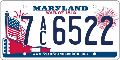 MD license plate 7AC6522