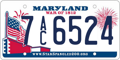 MD license plate 7AC6524