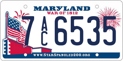 MD license plate 7AC6535