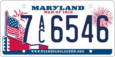 MD license plate 7AC6546