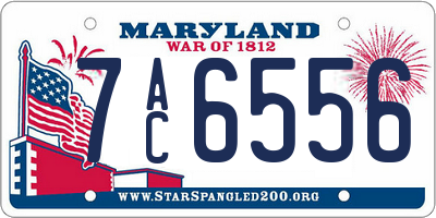 MD license plate 7AC6556
