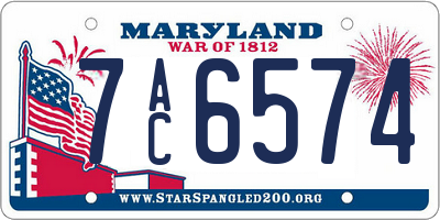 MD license plate 7AC6574