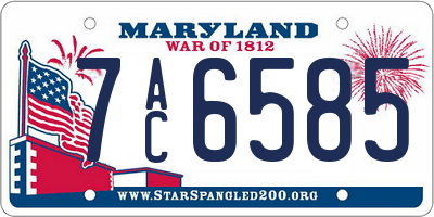 MD license plate 7AC6585