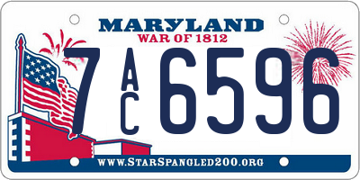 MD license plate 7AC6596