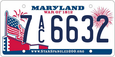MD license plate 7AC6632