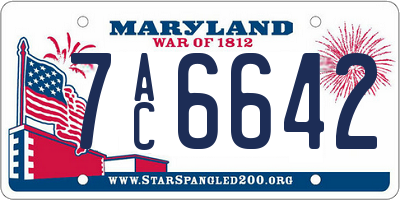 MD license plate 7AC6642