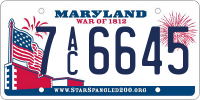 MD license plate 7AC6645
