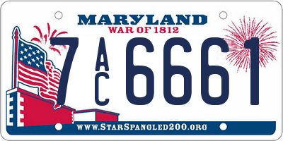 MD license plate 7AC6661