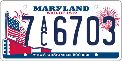 MD license plate 7AC6703