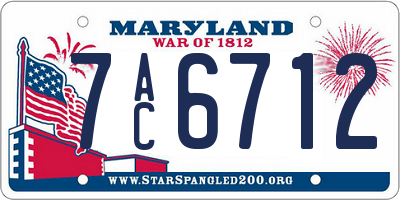 MD license plate 7AC6712