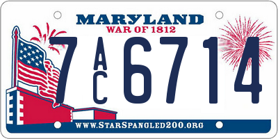 MD license plate 7AC6714