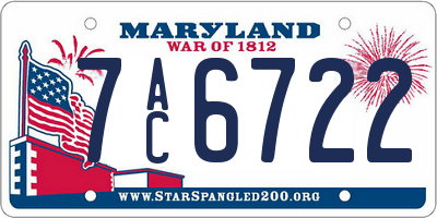 MD license plate 7AC6722