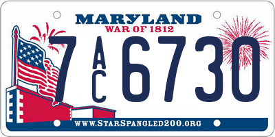MD license plate 7AC6730