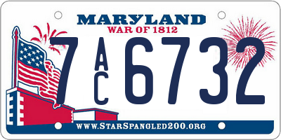 MD license plate 7AC6732