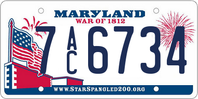 MD license plate 7AC6734