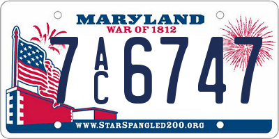 MD license plate 7AC6747