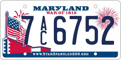 MD license plate 7AC6752