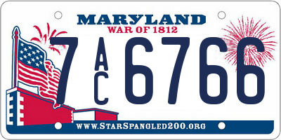 MD license plate 7AC6766