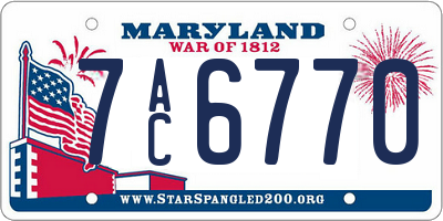 MD license plate 7AC6770
