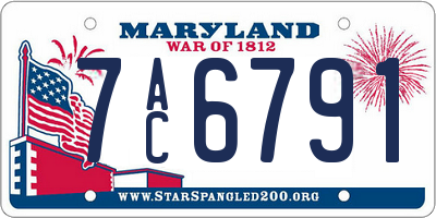 MD license plate 7AC6791