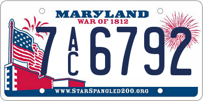 MD license plate 7AC6792