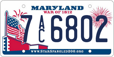 MD license plate 7AC6802