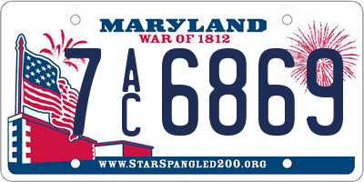 MD license plate 7AC6869