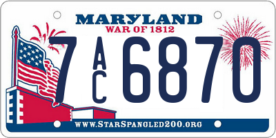 MD license plate 7AC6870