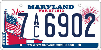 MD license plate 7AC6902