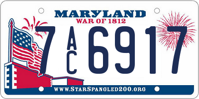 MD license plate 7AC6917