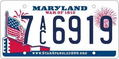 MD license plate 7AC6919
