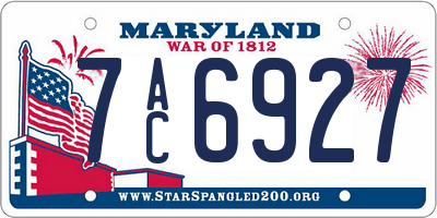 MD license plate 7AC6927