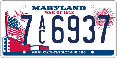 MD license plate 7AC6937