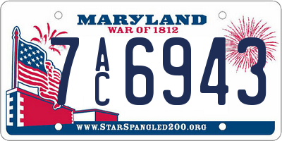 MD license plate 7AC6943