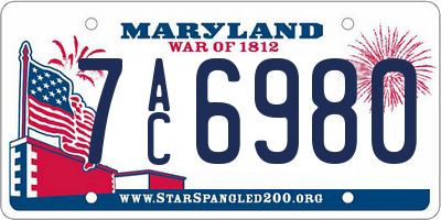 MD license plate 7AC6980