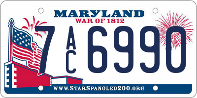MD license plate 7AC6990