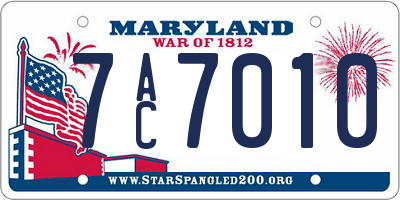 MD license plate 7AC7010