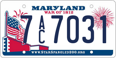 MD license plate 7AC7031