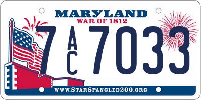 MD license plate 7AC7033
