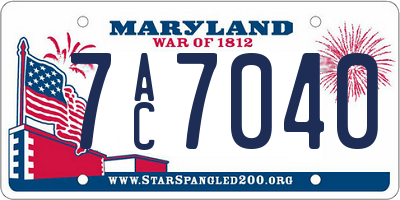 MD license plate 7AC7040