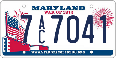 MD license plate 7AC7041