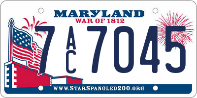 MD license plate 7AC7045